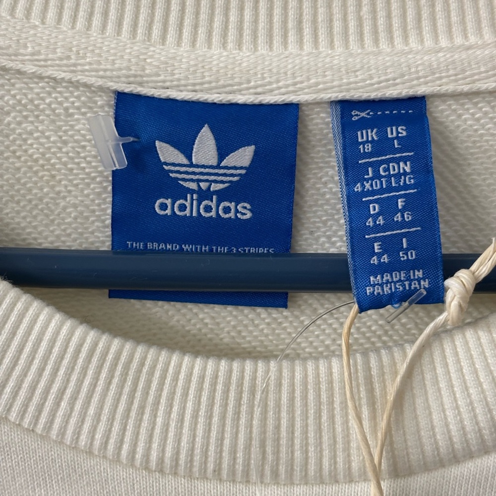 Off White Adidas Women's White Sweatshirt with Black Logo - Picture 6 of 6